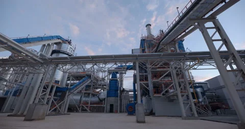 A plant with production workshops, technological lines, pipelines, valves, tanks Stock Footage 161975310