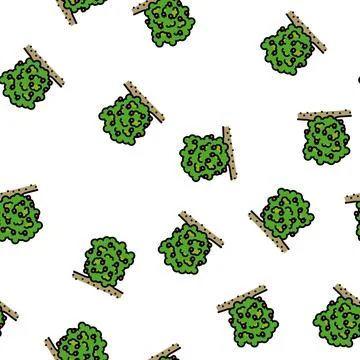 Plant raspberry fruit vector seamless pattern Stock Illustration