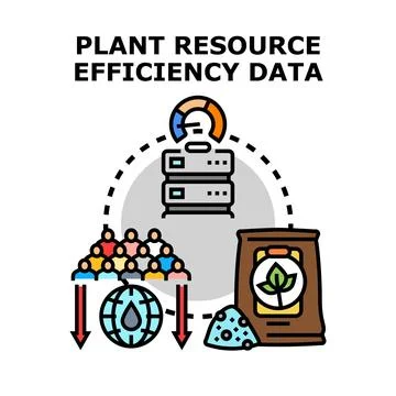Plant resource efficiency data system monitoring resources Stock Illustration