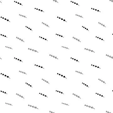 Plant seamless pattern, black and white hand-drawn tree doodle digital paper Stock Illustration