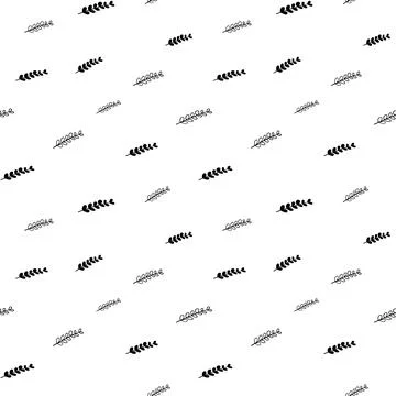 Plant seamless pattern, black and white hand-drawn tree doodle digital paper Stock Illustration