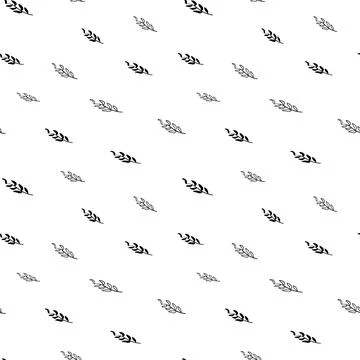 Plant seamless pattern, black and white hand-drawn tree doodle digital paper Stock Illustration