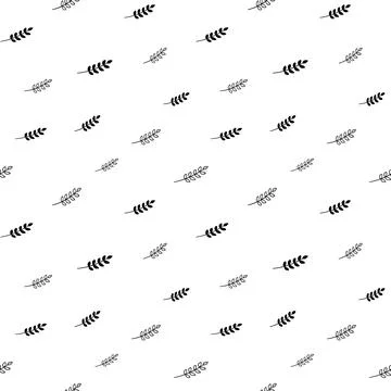 Plant seamless pattern, black and white hand-drawn tree doodle digital paper Stock Illustration