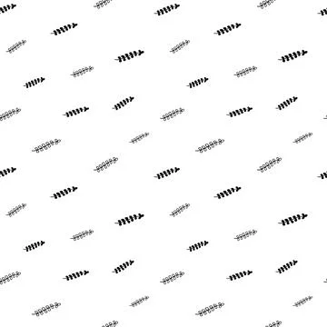 Plant seamless pattern, black and white hand-drawn tree doodle digital paper Stock Illustration