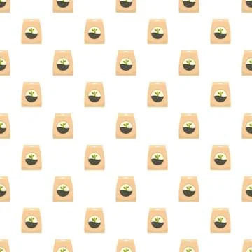 Plant seed pack pattern seamless vector Stock Illustration