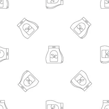 Plant seed pack pattern seamless vector Stock Illustration