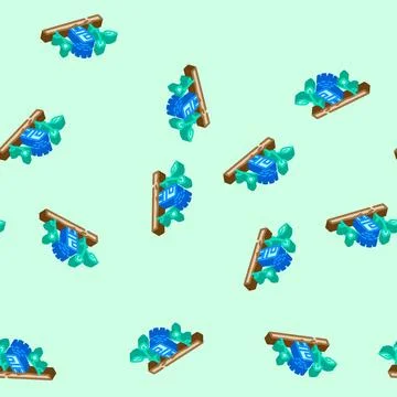 Plant sensor agri tech isometric icon seamless pattern Stock Illustration