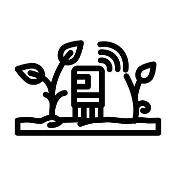 Plant sensor agri tech line icon vector illustration Stock Illustration