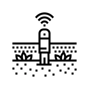 Plant sensor agri tech line icon vector illustration Illustrazione stock