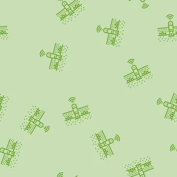 Plant sensor agri tech line seamless pattern 스톡 일러스트