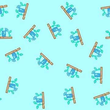 Plant sensor agri tech vector seamless pattern Stock Illustration