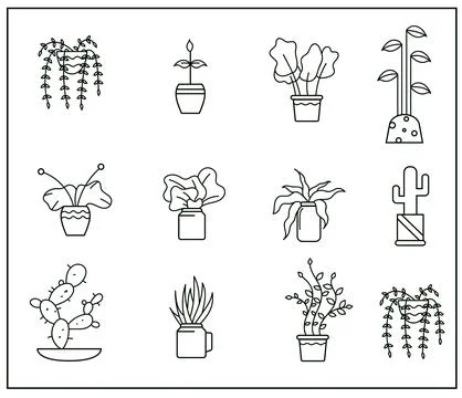 Plant set Stock Illustration