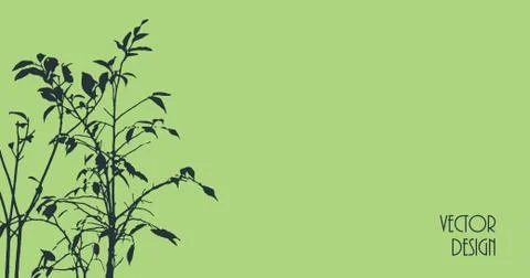 Plant silhouette background Stock Illustration