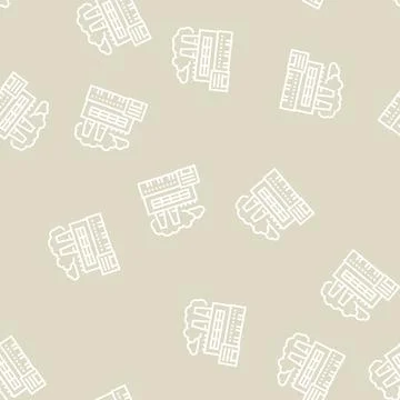 Plant smoke line seamless pattern Stock Illustration