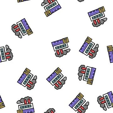 Plant smoke vector seamless pattern Stock Illustration