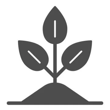 Plant solid icon. Sprout vector illustration isolated on white. Growth glyph Illustrazione stock