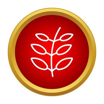 Plant sprout icon in red circle button Stock Illustration