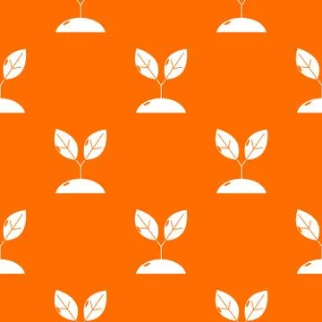 Plant sprout pattern vector orange Illustrazione stock