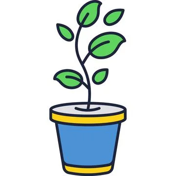 Plant sprout in pot icon vector isolated on white Stock Illustration