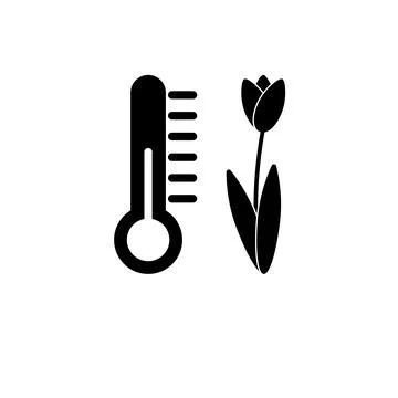 Plant Temperature, Flower Growth Solid Flat Vector Icon Isolated on White Bac 스톡 일러스트