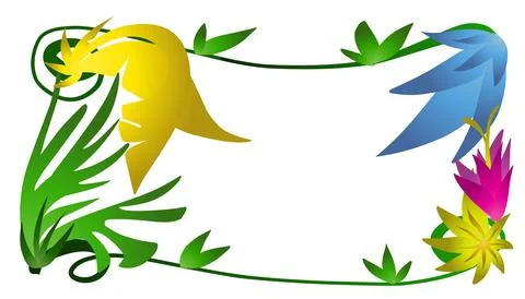 Plant theme frame background illustration. Perfect for invitations, banners.. 库存插图