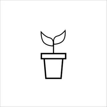 Plant thin line vector icon on a white background. Vector illustration Stock Illustration