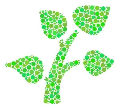 Plant Tree Collage of Dots Stock Illustration