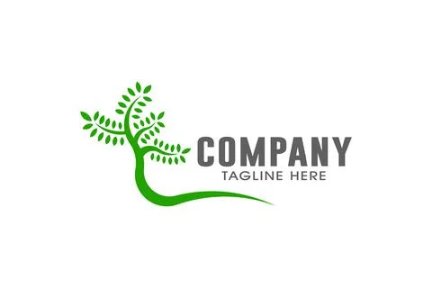 Plant Tree Eco Climate Help Logo Template Stock Illustration