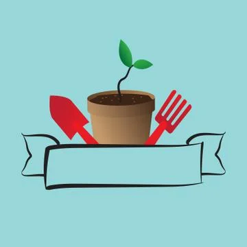 Plant a tree label Stock Illustration