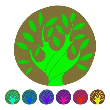 Plant tree of life vector cartoon graphic Illustrazione stock