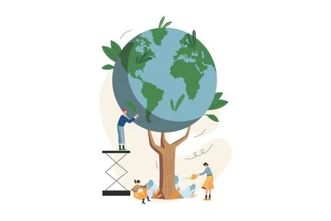 Plant a tree to save the planet Stock Illustration