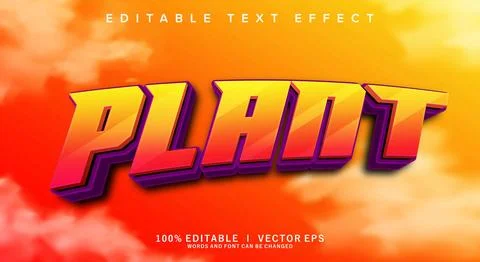 Plant vector text effect with modern style design Stock Illustration