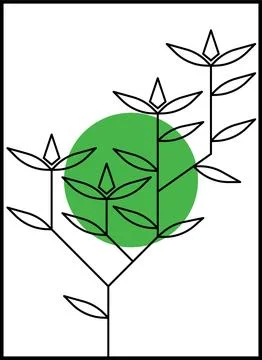 Plant wall art five Illustrazione stock