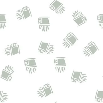 Plant watering sensor glyph vector seamless pattern Illustrazione stock