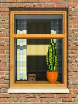 Plant on the window Stock Illustration
