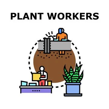 Plant workers creating and collaborating in industrial development Illustrazione stock