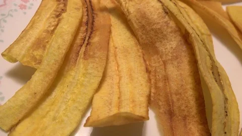 Plantain chips snack. Close up Stock Footage 83605914