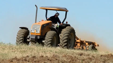 Plantation with farm tractor 動画素材 36611199
