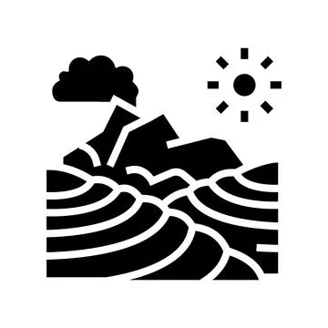 Plantation of tea glyph icon vector illustration Stock Illustration