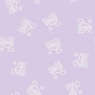 Plantation of tea line seamless pattern Stock Illustration