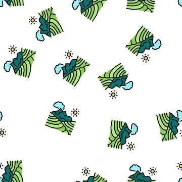 Plantation of tea vector seamless pattern Stock Illustration