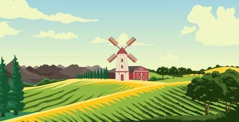 Plantation view Stock Illustration