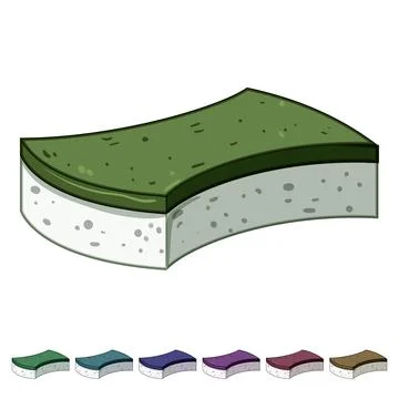 Plantbased biodegradable kitchen sponge cartoon vector graphic Stock Illustration