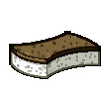 Plantbased biodegradable kitchen sponge pixel art vector illustration Stock Illustration