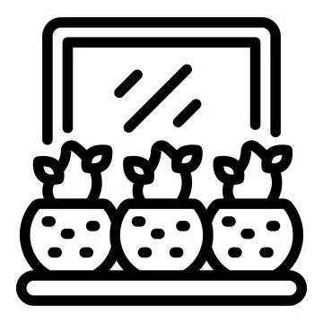 Planter pot icon outline vector. Window garden Stock Illustration