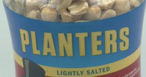 Planters Peanuts Jar - Static shot - Close Up of PLANTERS Stock Footage 170465870