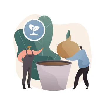 Planting bulbs abstract concept vector illustration. Stock Illustration