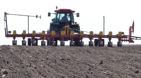 Planting Crops on a Field Stock Footage 22766439