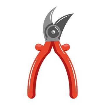 Planting equipment pruning shears Stock Illustration