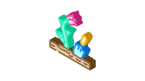 Planting flowers spring isometric icon animation Stock Footage 327276527
